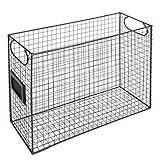 Mesh Wire Brown Metal Document Storage Container/Magazine Rack/File Folder Organizer w/Label Holder