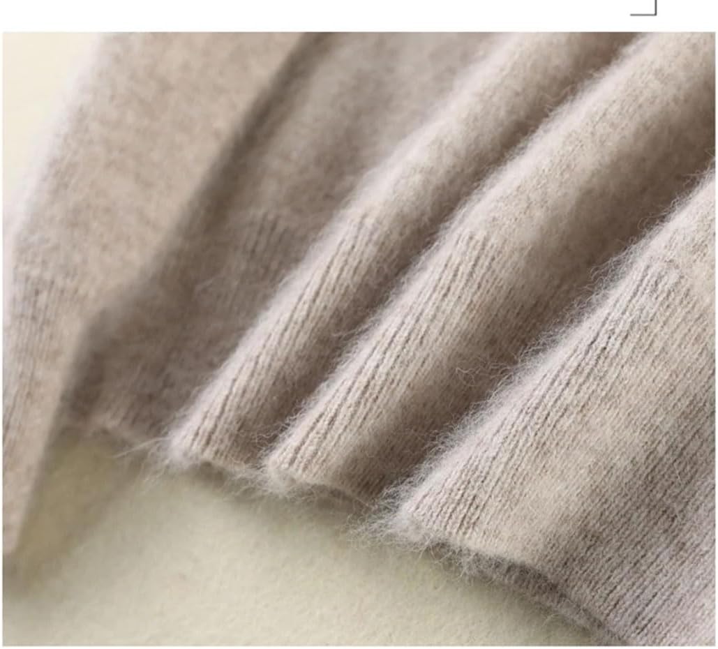 Women's Wool Knit Sweater Crewneck Solid Color Long Sleeve Fuzzy Top Winter Basic Warm Pulloverjumper