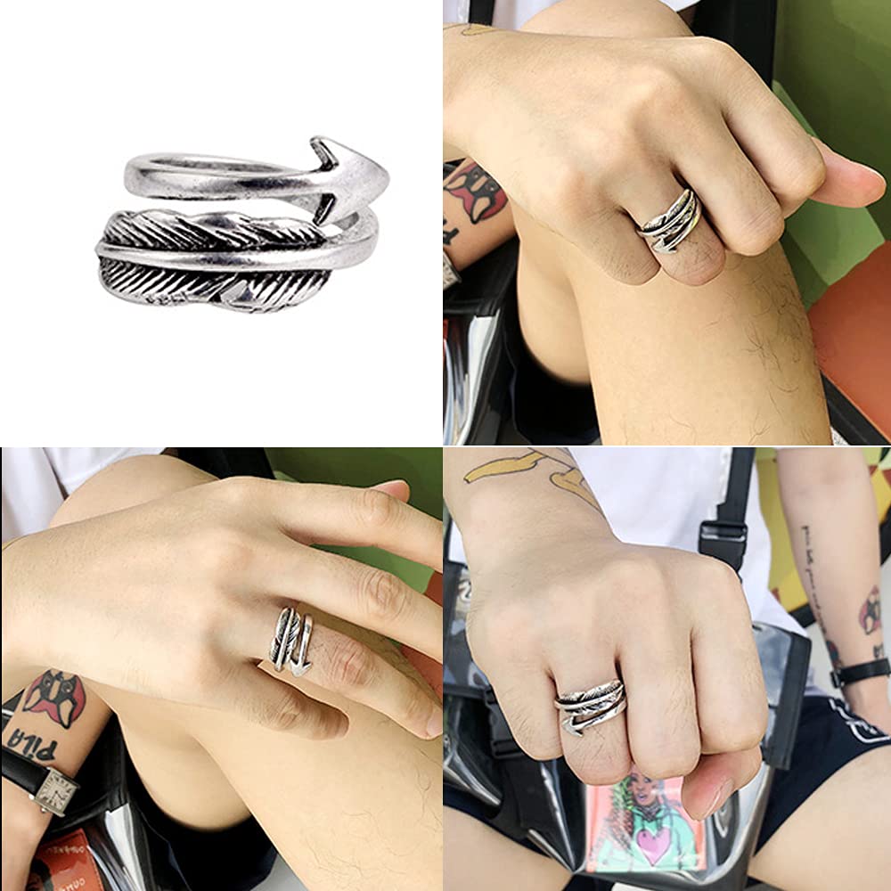 アクセサリーリング サイズ自在 Amazon.co.jp: 指輪 メンズ ロック 6個セットリング メンズ