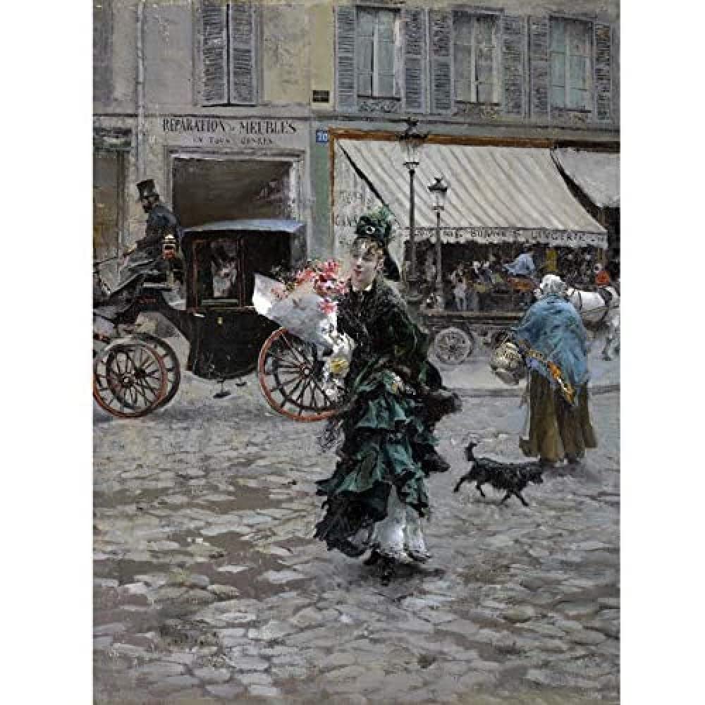 Artery8 Giovanni Boldini Crossing The Street 1873 Painting Unframed Wall Art Print Poster Home Decor Premium