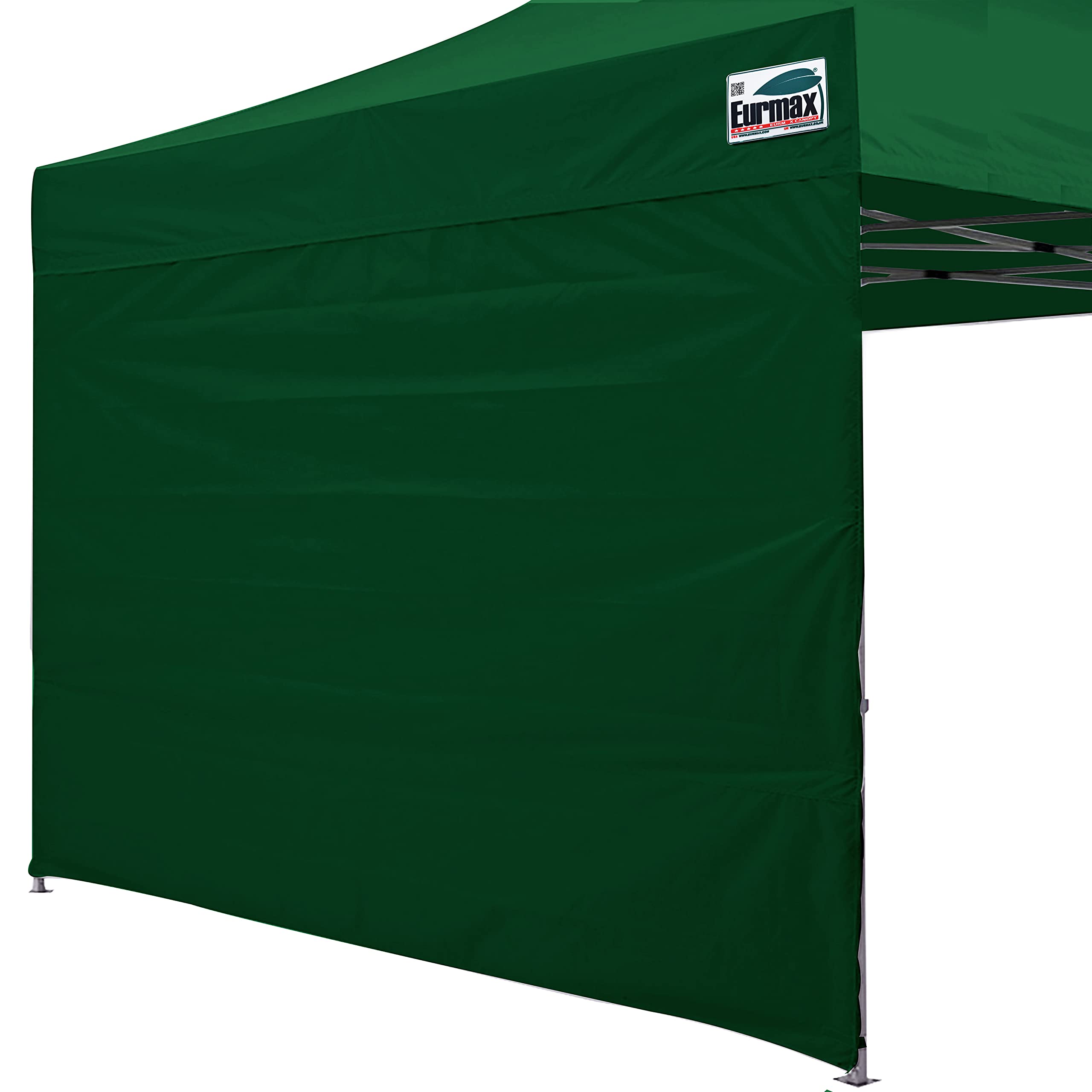 Photo 1 of Eurmax USA 10x10 Pop Up Canopy SunWall-UV Protection for Tents,Blocks Sunlight&Wind,Water Resistant Side Wall Only,Easy Hook & Loop Installation,Fit for 10FT Straight Leg Shelters&Gazebo,Forest Green