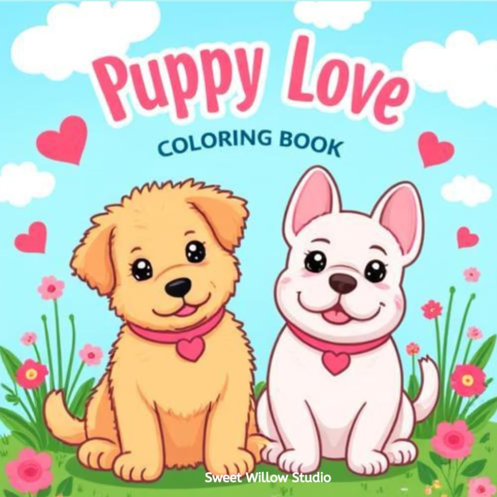 Puppy Love: A Cute Puppy Coloring Book for Kids with Hearts, Valentine’s Day Fun, and Adorable Dogs