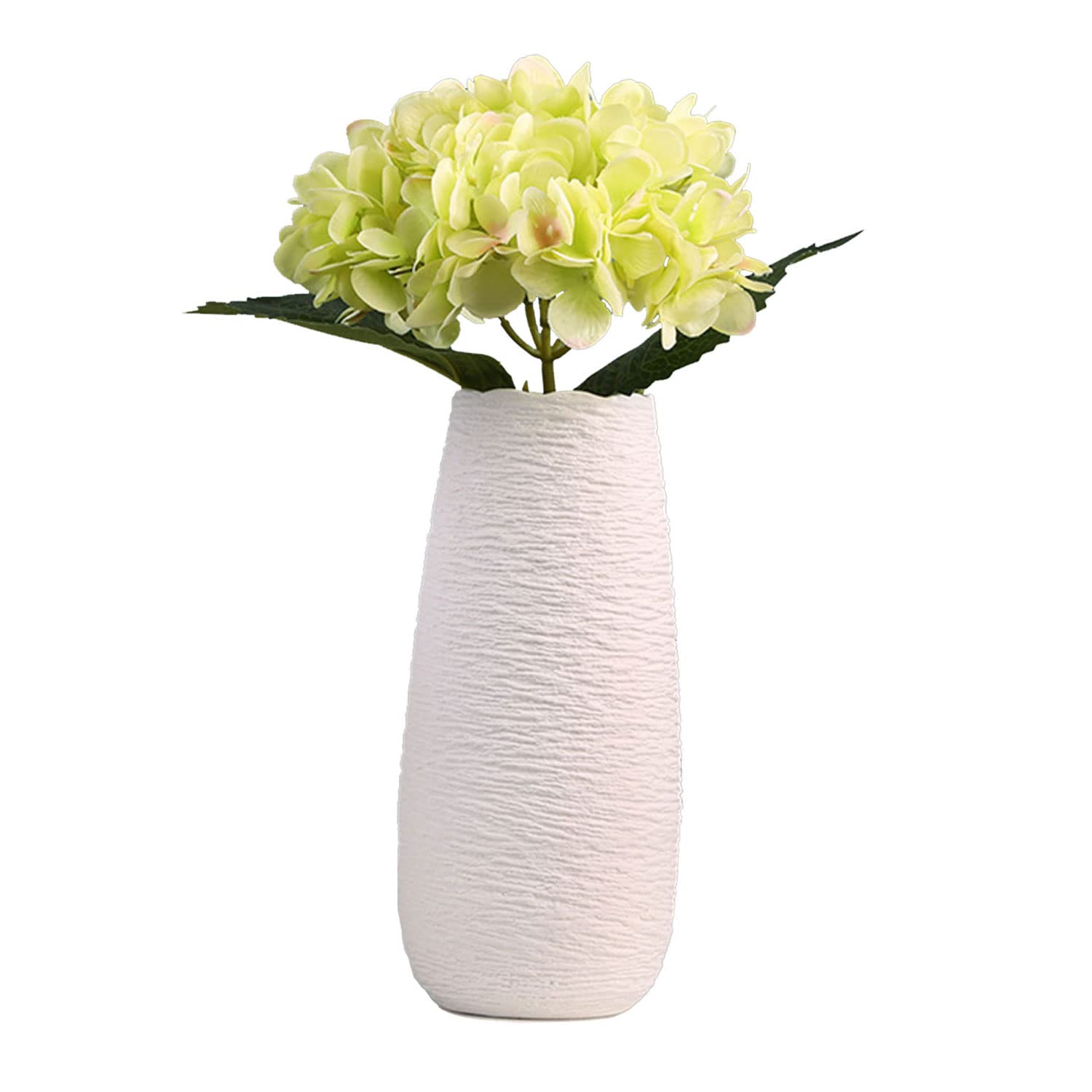 AiheArron White Ceramic Vase - Flower Vase Minimalism Style for Modern Table Shelf Home Decor, Fit for Bedroom Kitchen Living Room Centerpieces Office Desk (B-White)