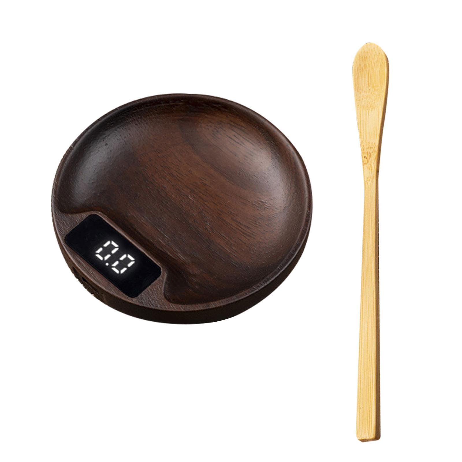 Juego de 3 balanzas electrónicas de madera recargables profesionales para el hogar, oficina, sala de té A