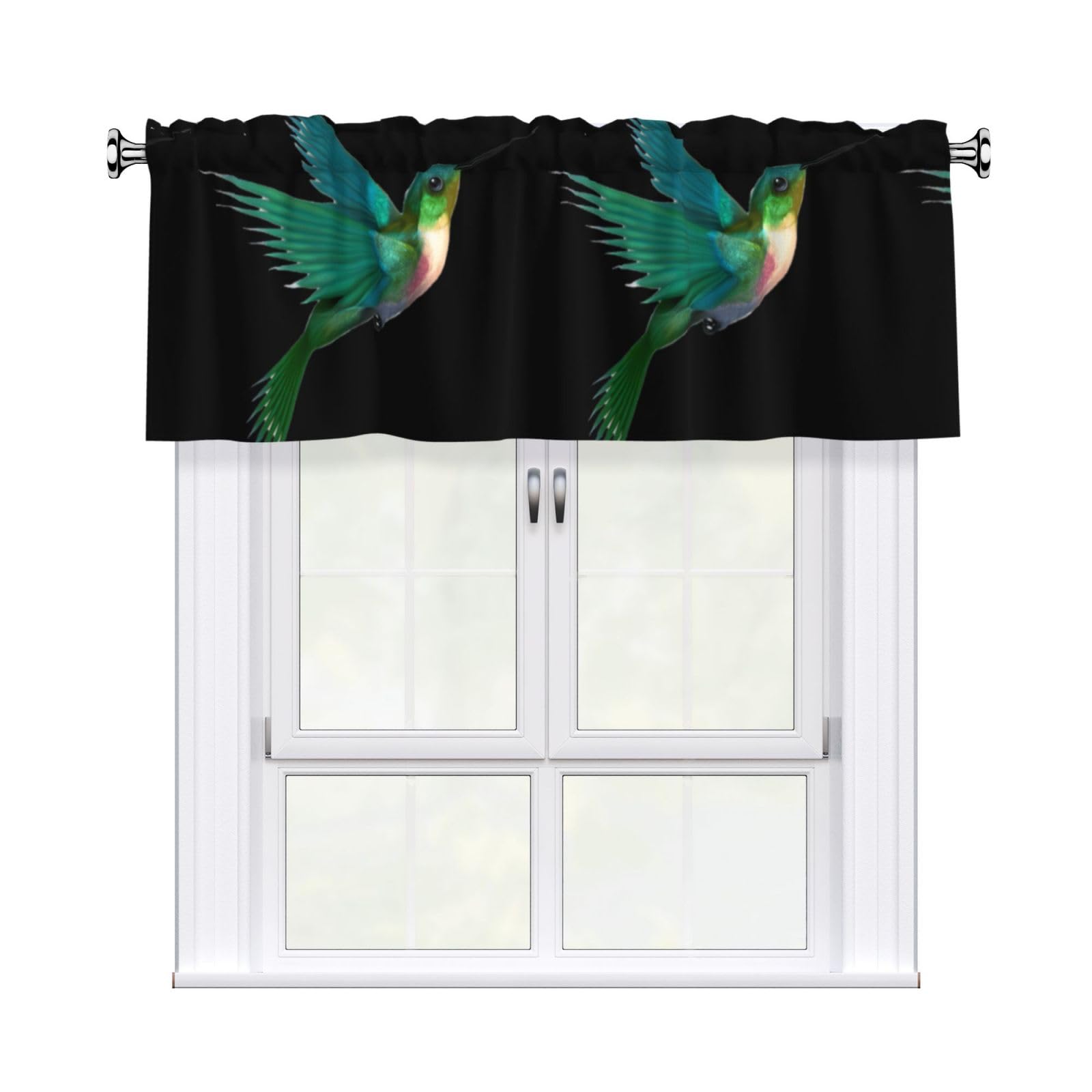 HJFCZH A Hummingbird Prints Durable Window Layer – 54x18 Inch 100% Polyester Peach Skin Valance for Long-Lasting Style