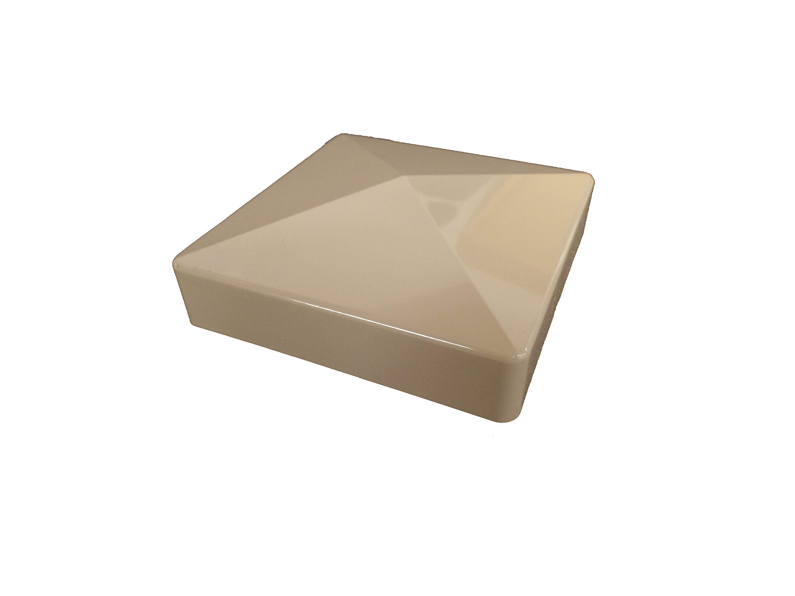 Vinyl/PVC 5" x 5" External Pyramid Post Cap (Long Lip) (Adobe)