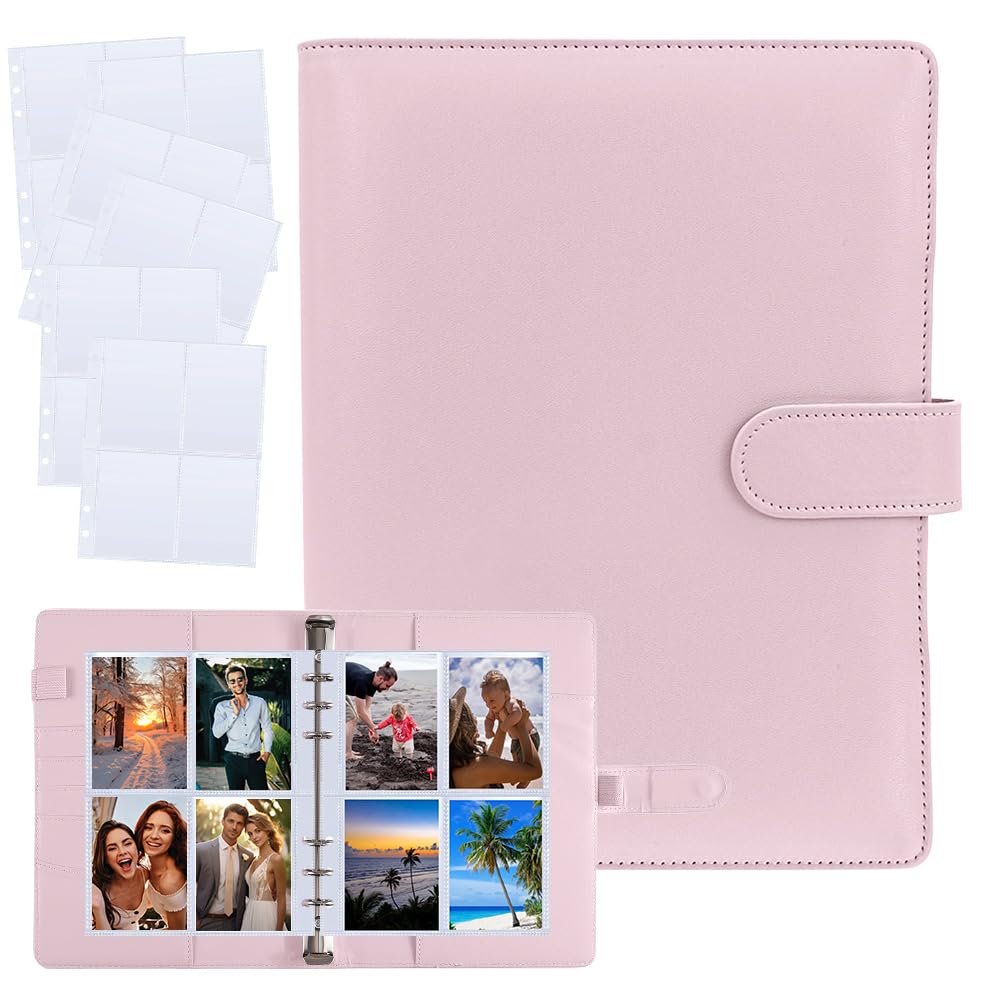 Photocard Binder, Kpop Binder A5 Kpop Photocard Holder, 120 Pockets Kpop  Binder 4 Pockets 30 Pages, Photo Album 6 Ring Binder Album PU Leather  Scrapbook for Photo Collection - BigaMart