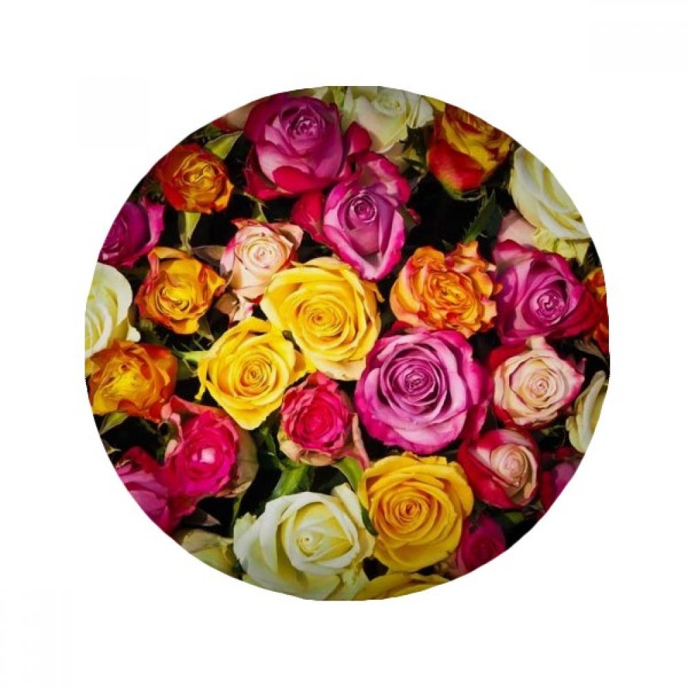 Tapis de sol roses multicolores pour une salle de bain fleurie et sûre