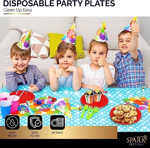 Image of PRETTY UR PARTY Red Paper Plates, 9inch Biodegradable Round Party Plates, Disposable Paper Plates for Cakes, Dessert, Snack, Fruits, 9 inch - Pack of 20 pcs