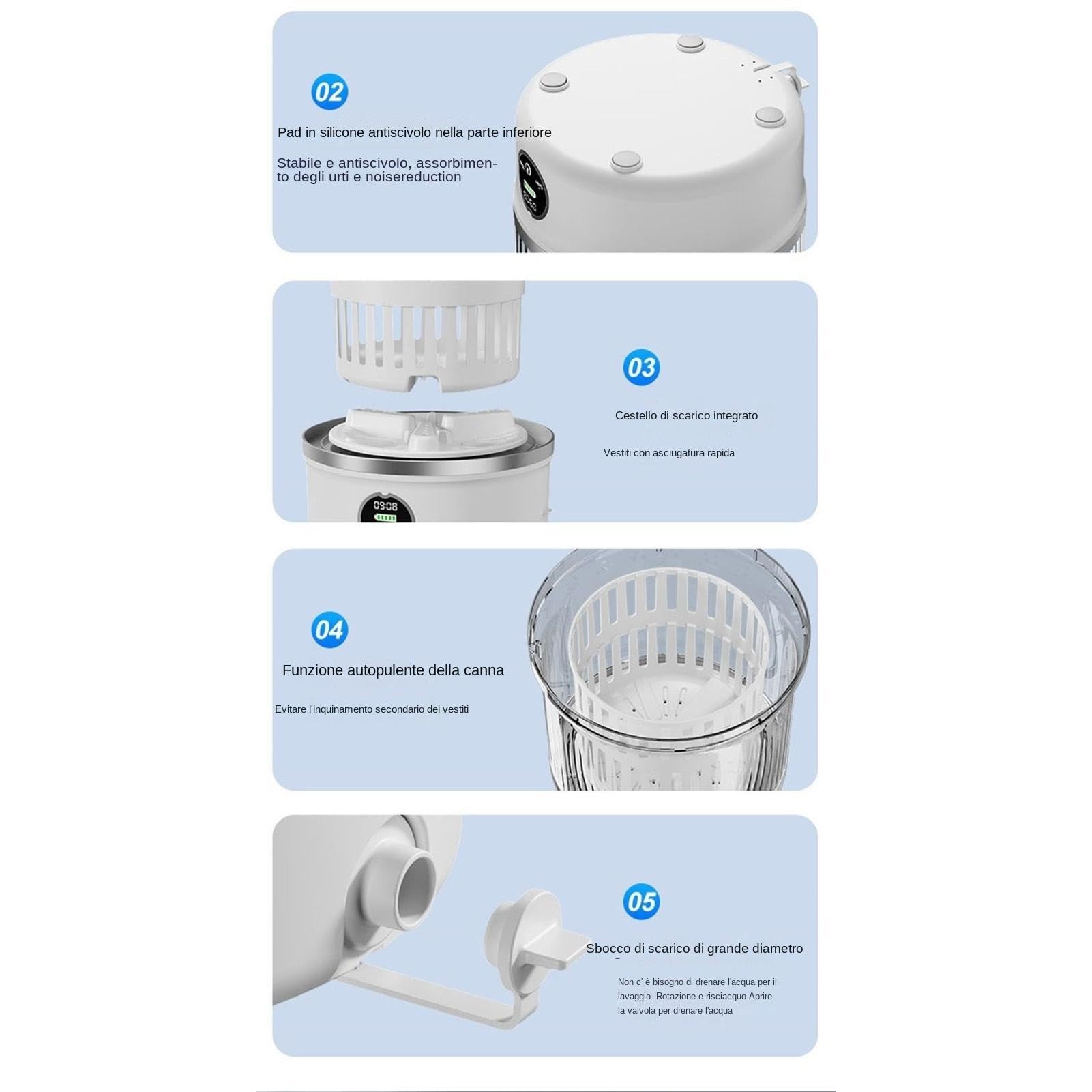 Portátil Mini 3L Impermeable Antideslizante Recargable | Mini para Apartamentos Para Hogar Dormitorio Hotel Viaje Camping Ropa Interior Sostén Toallas