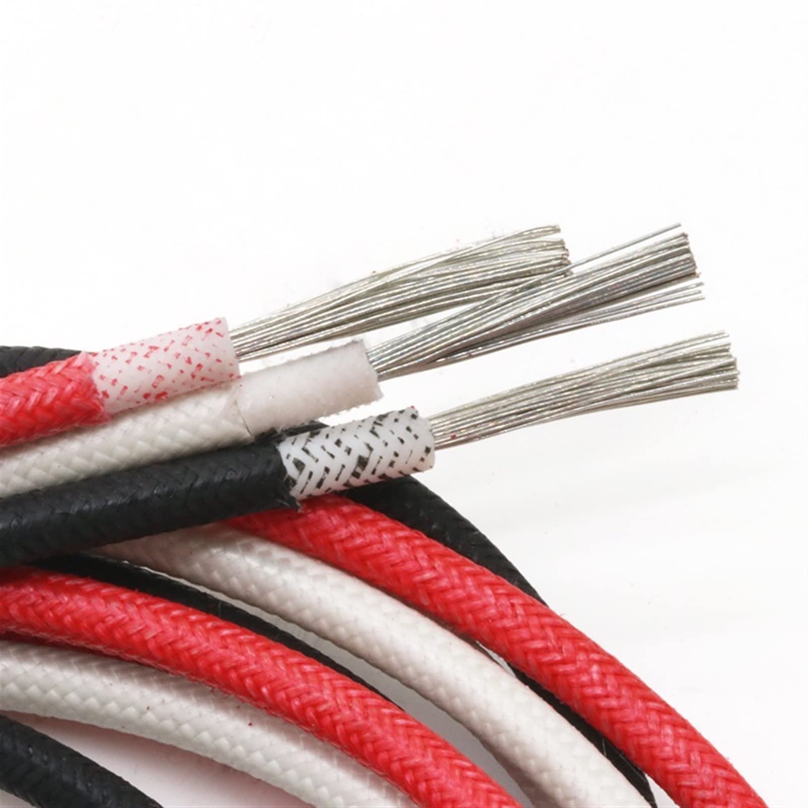 IBOWZ Elektrischer Draht, Hochtemperatur-Carbon-Warmkabel, 5 m, 0,3 0,5 0,75 1 2 4 6 mm², isoliertes hitzebeständiges Kabel, Erdungskabel aus kupferfasergeflochtenem Silikonkautschukdraht