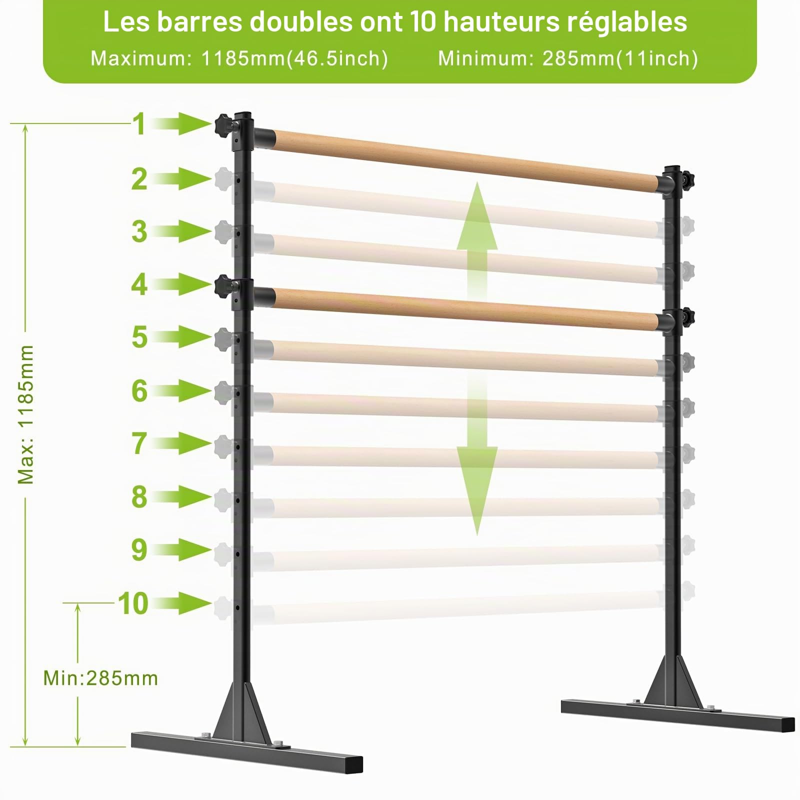 SELEWARE Barre De Danse Classique RéGlable en Hauteur