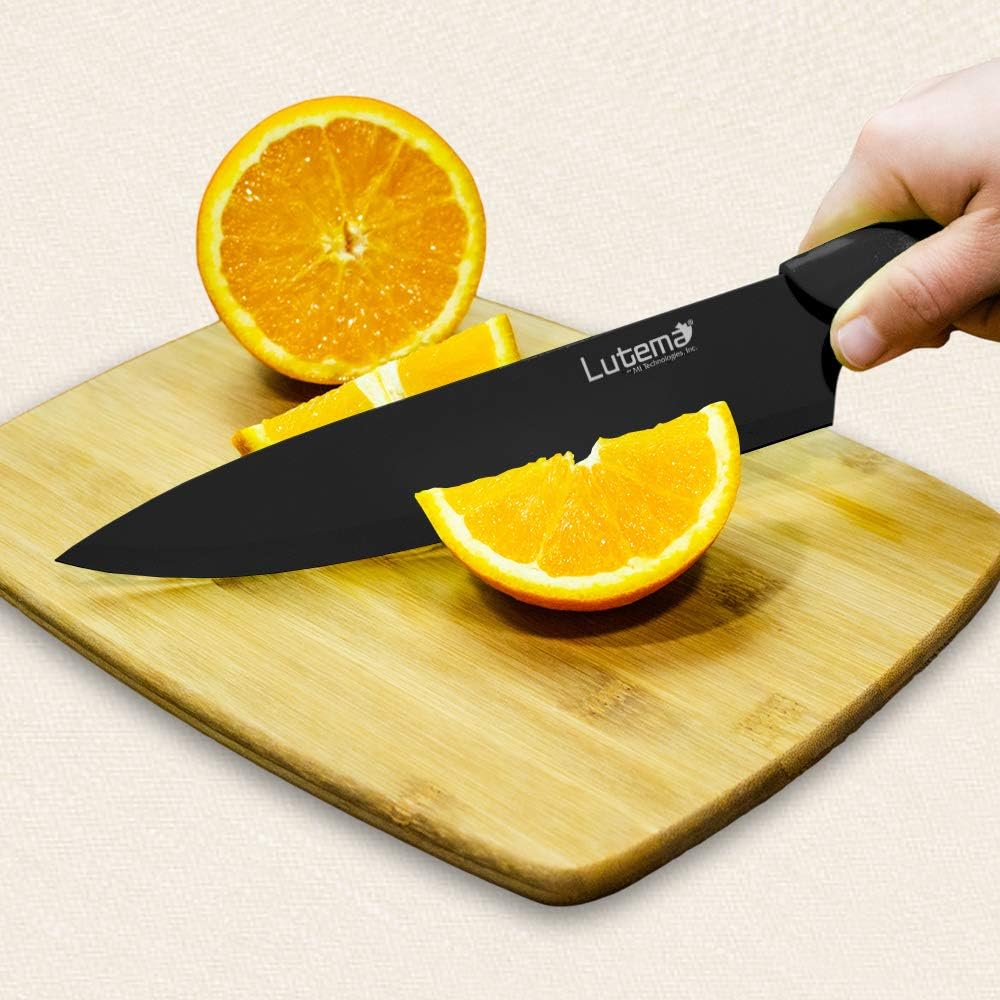 Professional 12-piece Kitchen Knives with Safety Sheaths Ergonomic Handle (Black)