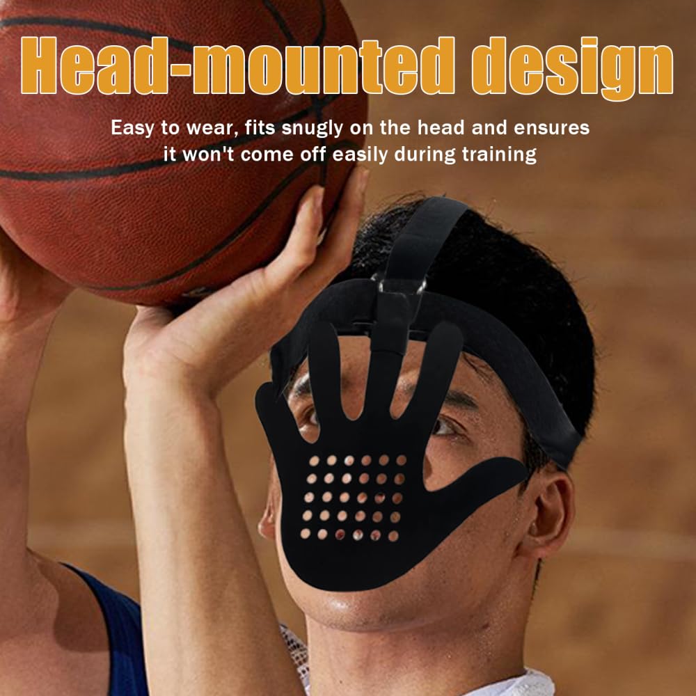 Masque Défensif de Basket-Ball, Protection du Visage de Basket-Ball, Casque d'entraînement Basket-Ball Réglable, équipement Entraînement Défensif pour l'entraînement au Tir et au Dribble