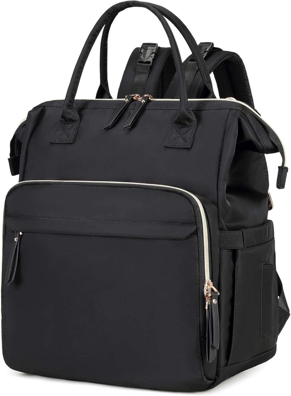 LINGMING Bolso cambiador grande, 14 bolsillos para bebé y 3 bolsillos aislados, regalos para baby shower (negro, grande)