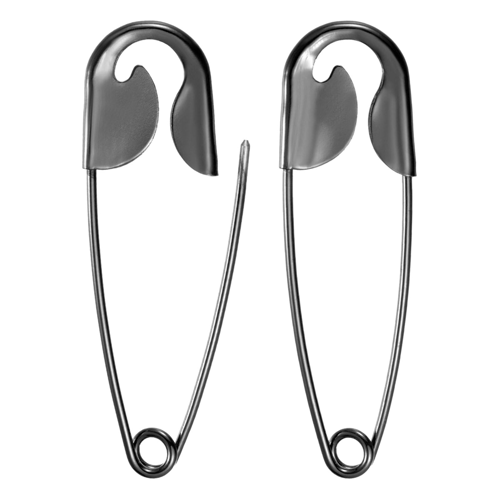 M METERXITY 2-Pack Large Safety Pin 4.33in/110mm Zinc Alloy Black