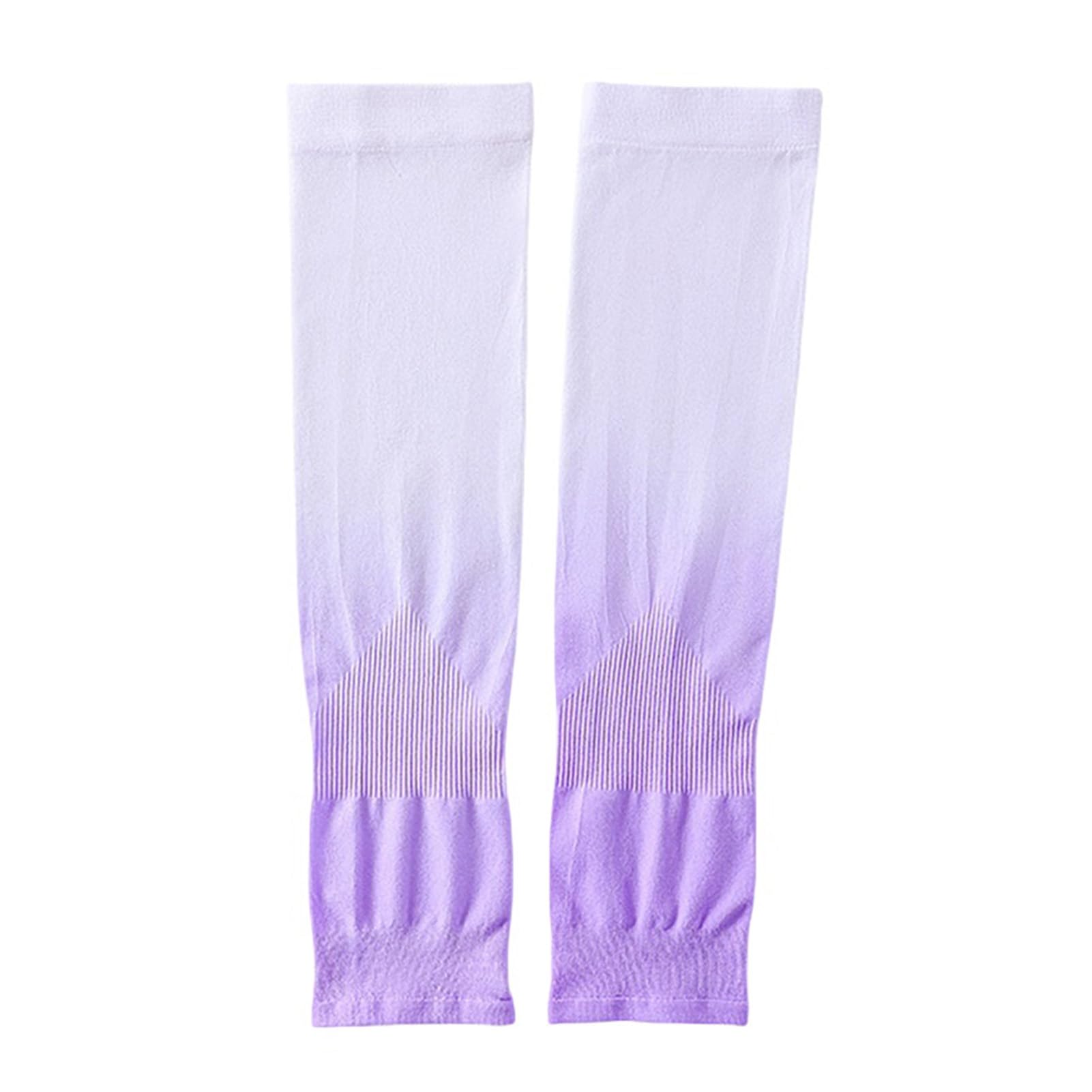 matumou Sleeves, Cooling Arm Sleeves with Thumb Hole, Gradient Color Ice Silk UV Sleeves for Women Summer Driving Cycling