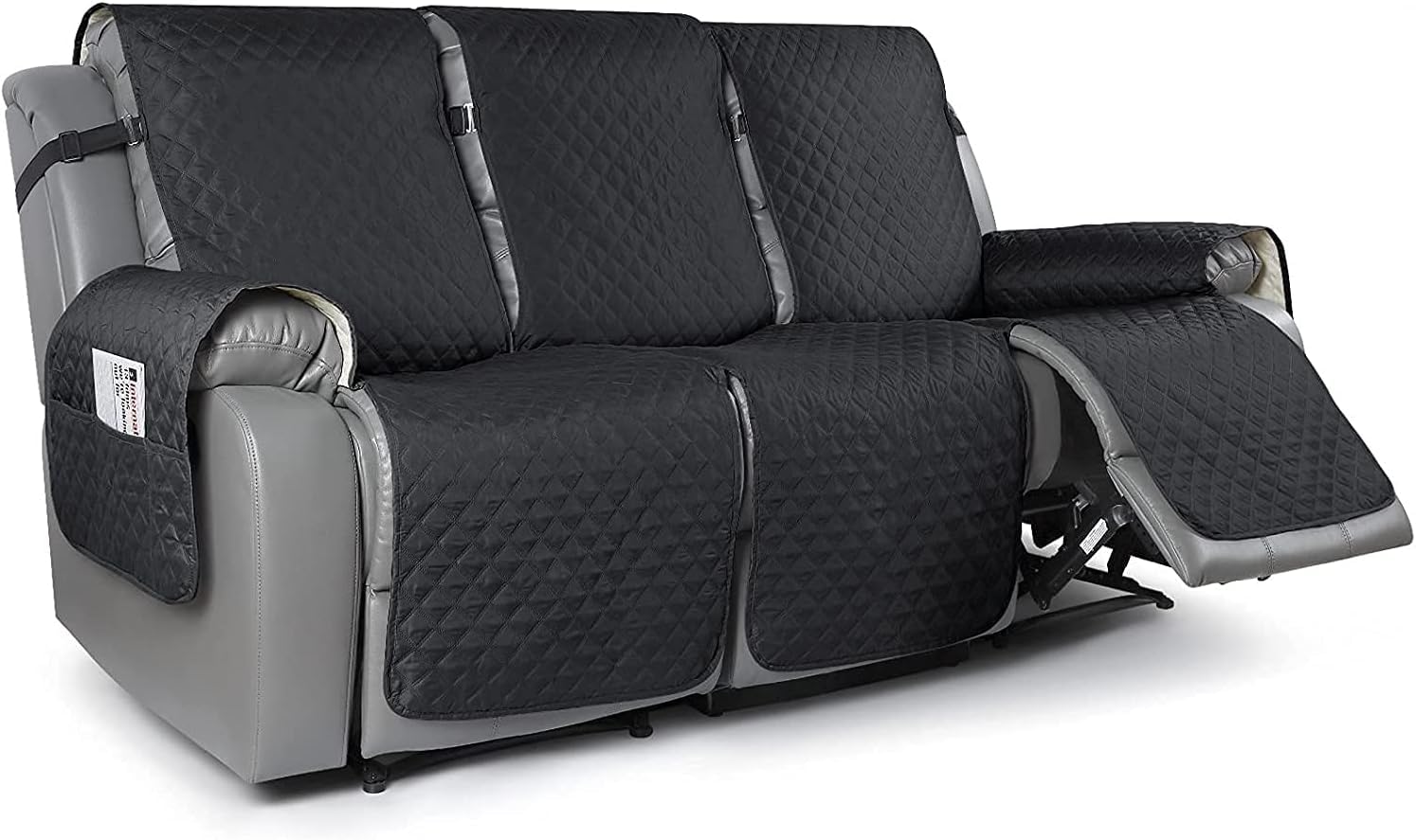 Funda for sofá reclinable protectora de 3 plazas para familias y salones activos en nero
