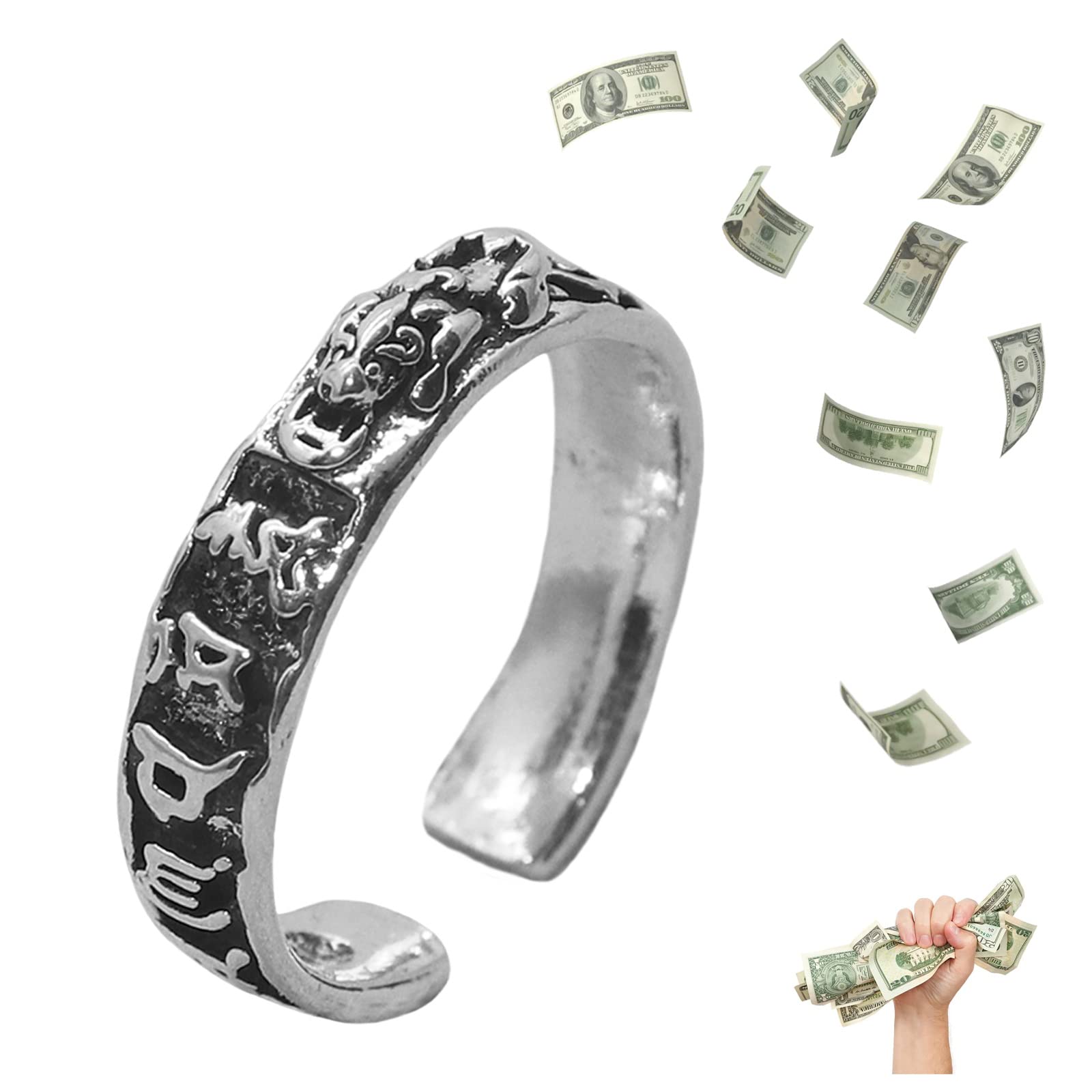 Feng Shui Pixiu Mantra Amulet Lucky Adjustable Ring