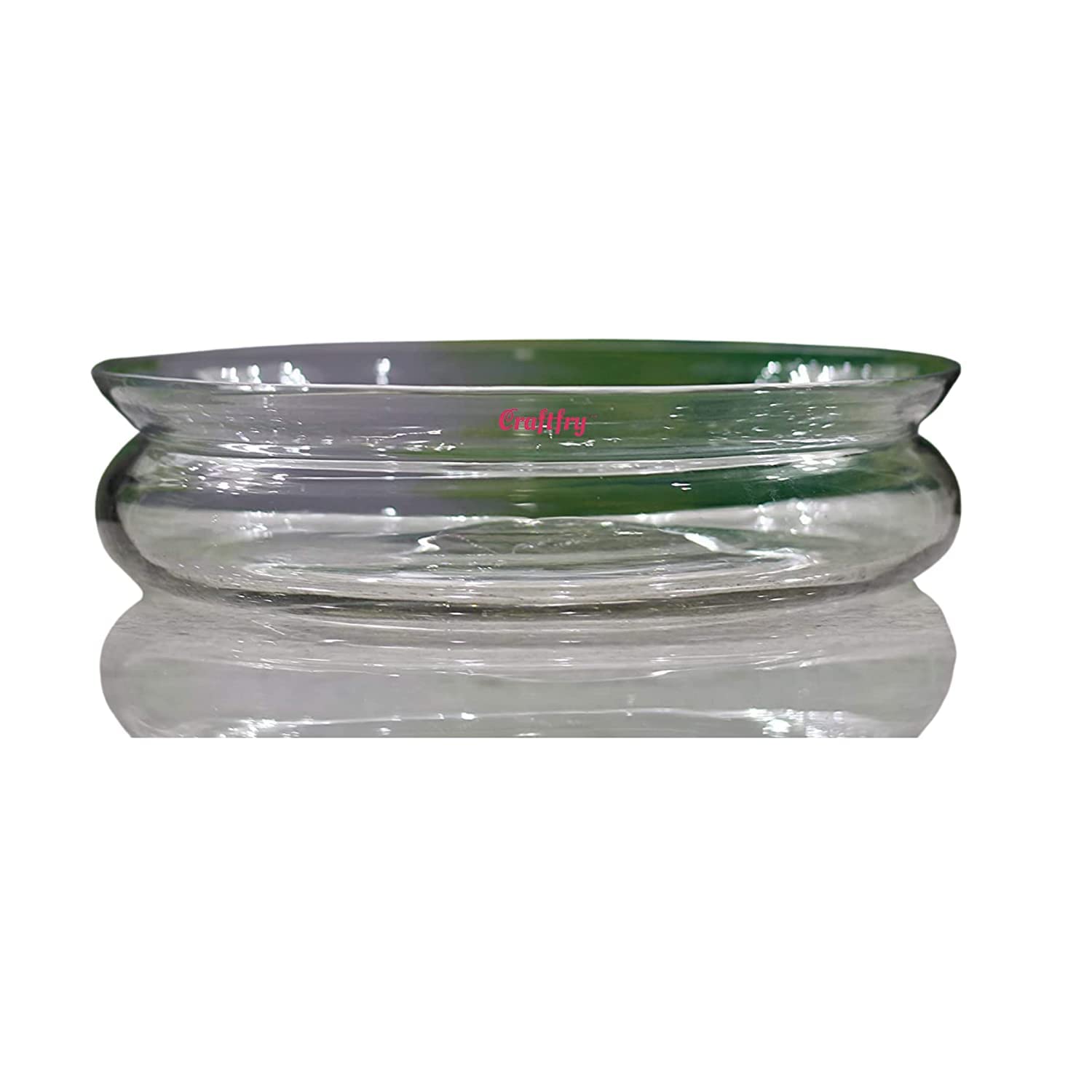 CRAFTFRY Crystal Clear Glass Kolapuri Fish or Terrarium or Decorative Rust Resistant Bowl for Home Decor (10 Inch)-image-45
