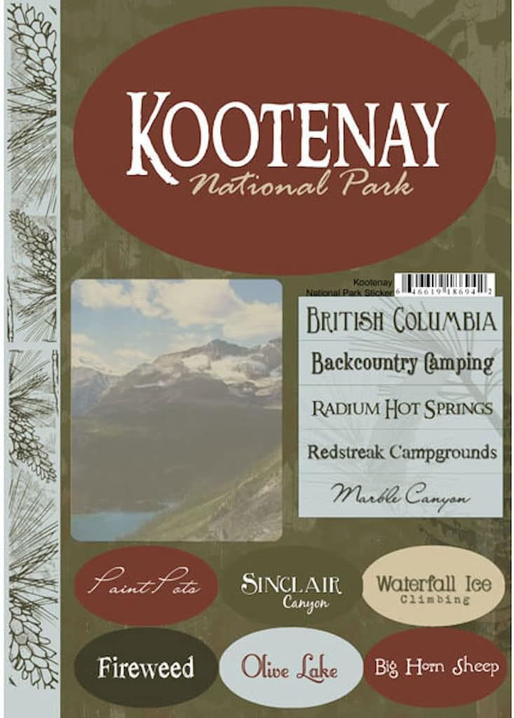 Scrapbook Customs 18694 Kootenay National Park British Columbia Canada Cardstock Stickers