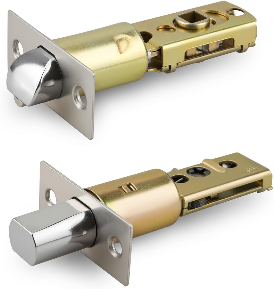 Adjustable Deadbolt Lock Latch 2-3/8" & Adjustable Door Knob Latch 1-3/8", for Lever Door Handles Inner Door Handles, Square Interface, Universal Door Lock Replacement Parts