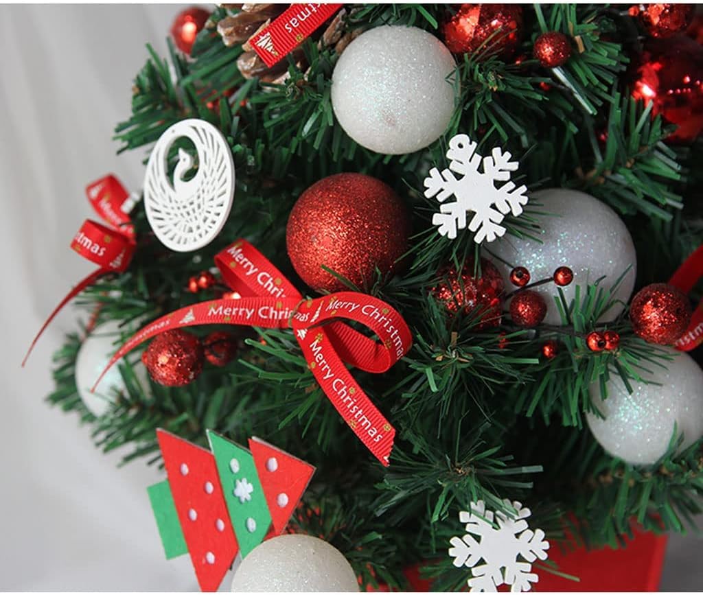 ZUMAHA Albero di Natale da Tavolo da 45 cm, Albero di Natale con luci Decorative, Set Fai da Te per Albero da Tavolo per Feste di Natale a casa