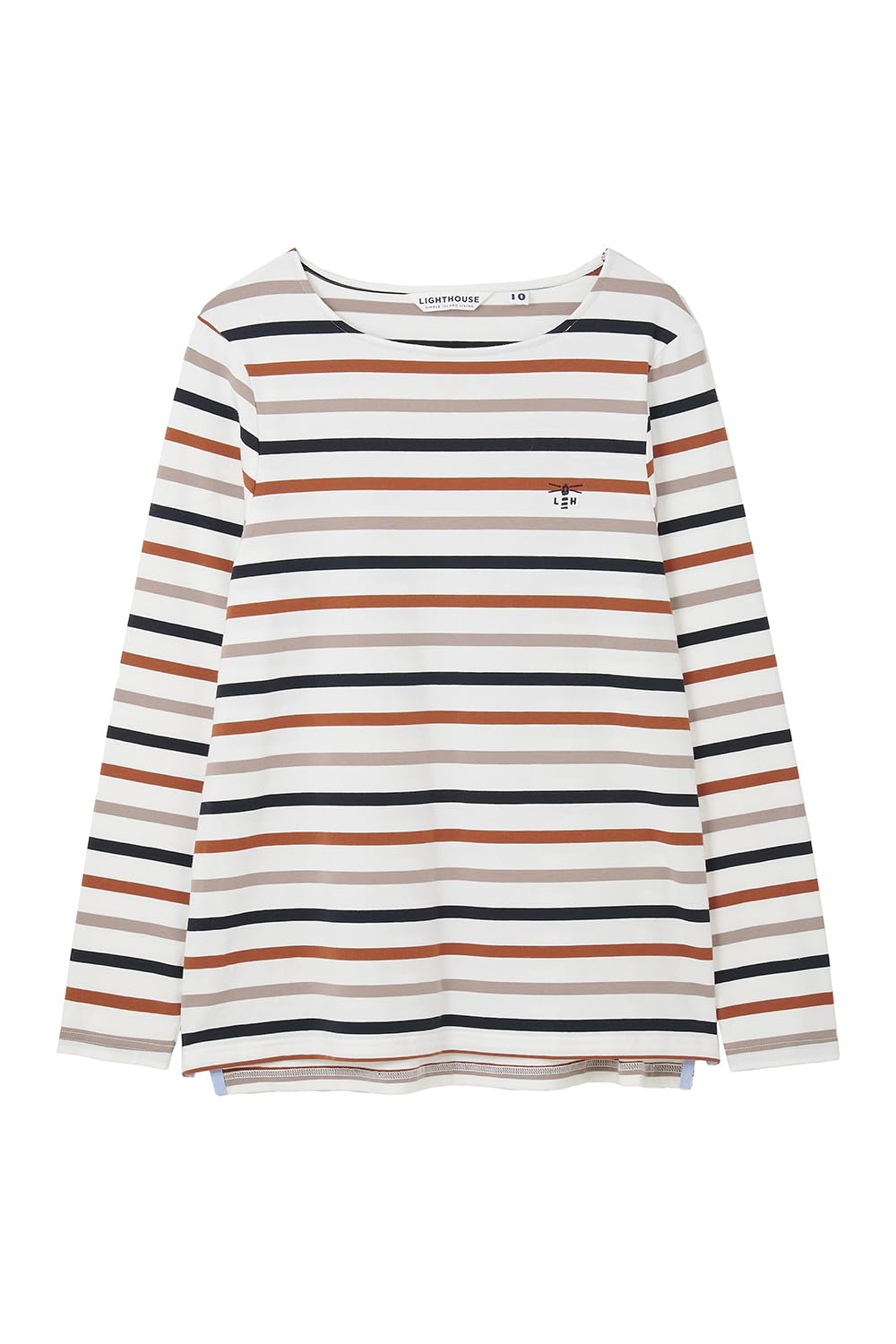 Lighthouse Clothing Women's Causeway Breton Long-Sleeved Top in Brown | Size: 16