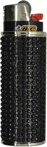 Estuche negro para encendedor de cigarrillos para encendedores BiC, incluye encendedor BiC auténtico