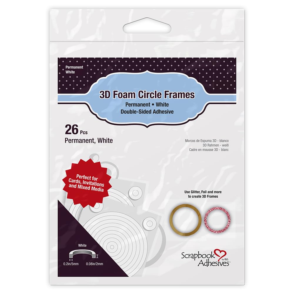 Scrapbook Adhesives by 3L 3D Foam Circular Frames, One Size, Black