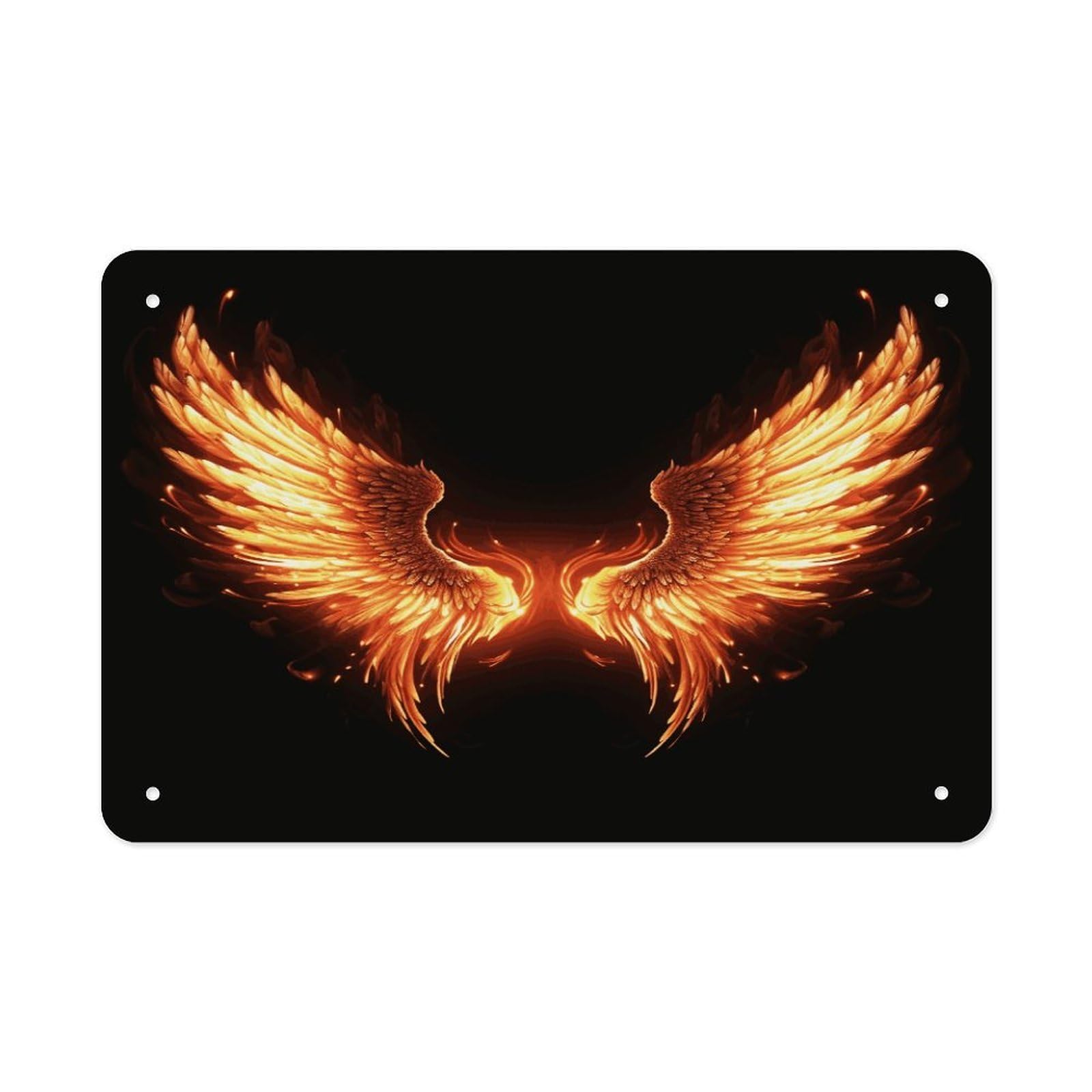 Fodpand Style Fire Angle Wings Wall Art Metal Signs Tin Sign