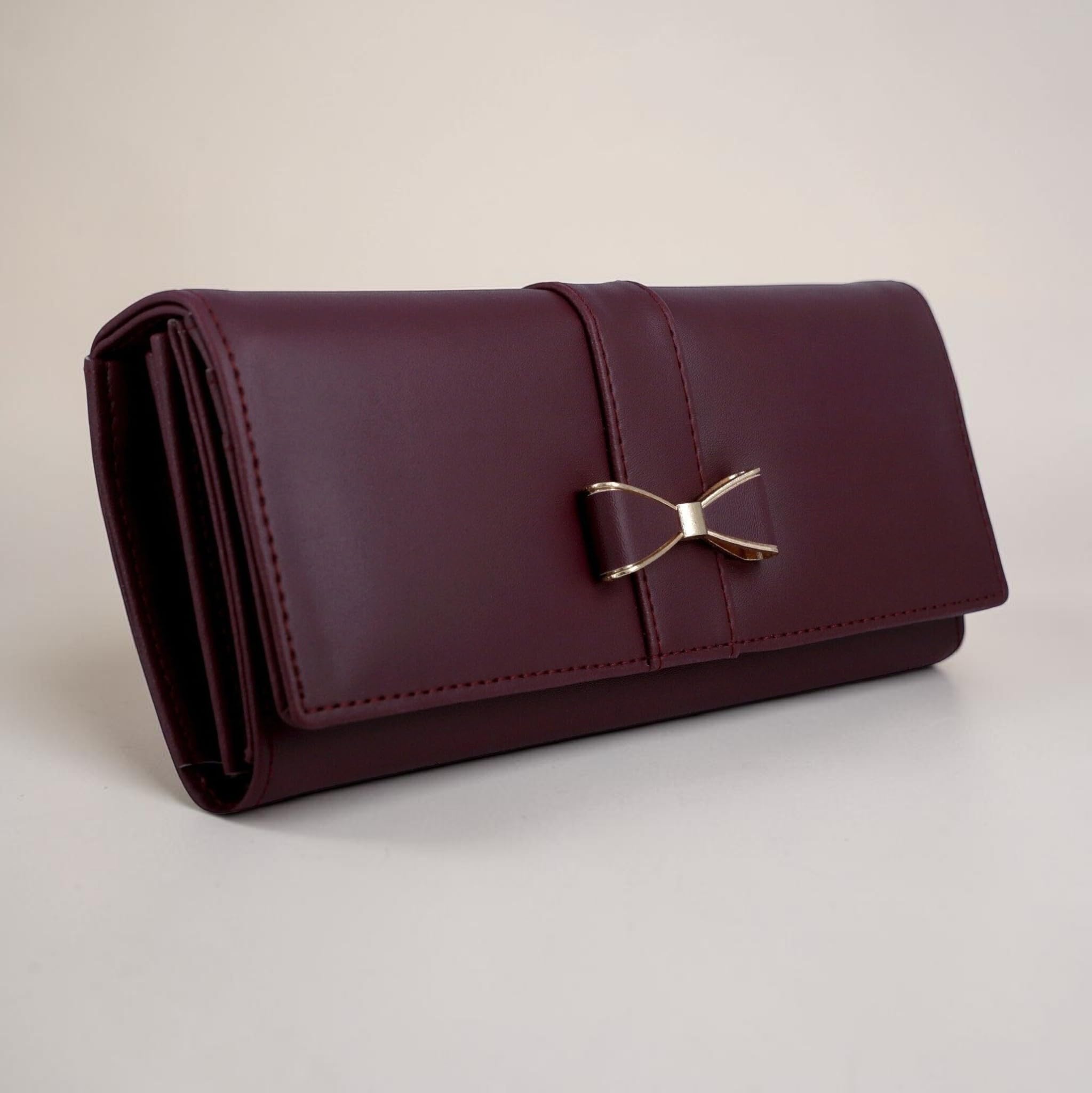 ALSU Women's Maroon Faux Leather Hand Wallet Clutch Trendy | 6 Card Slots | Phone Pocket (shd-004mar) 4
