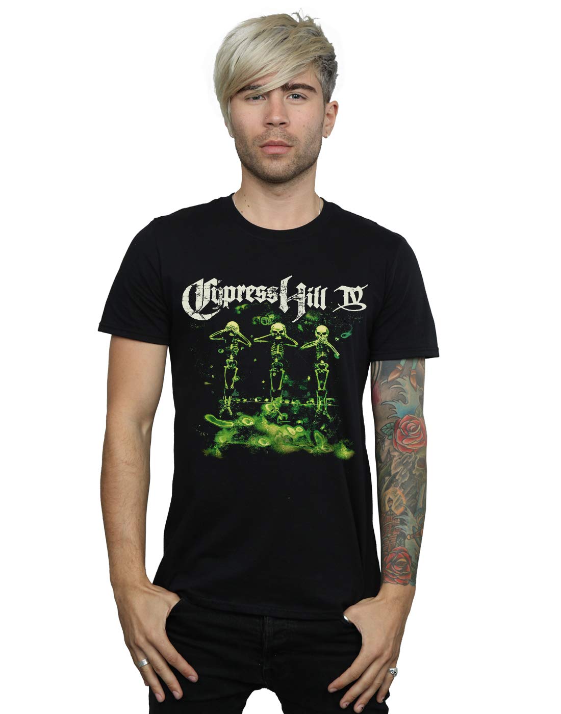 Absolute Cult Men's Black Cypress Hill Iv Album T-Shirt Medium