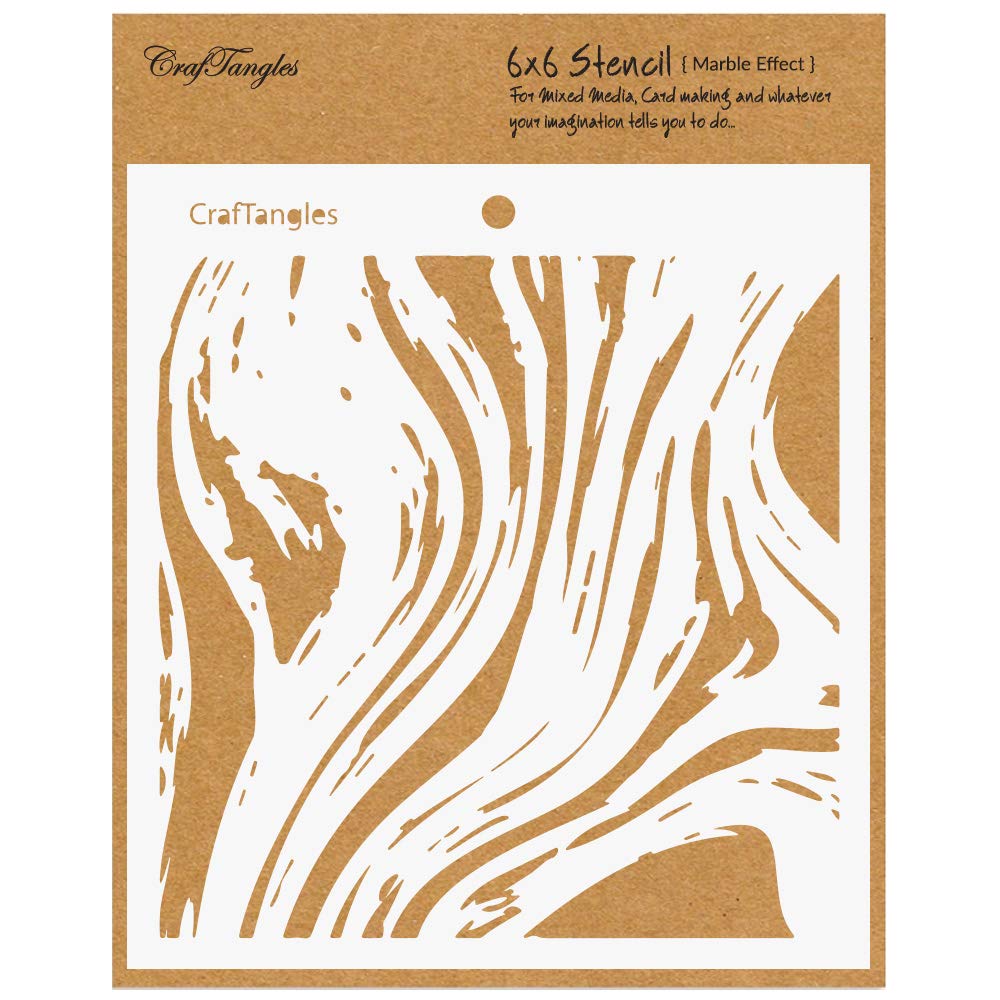 Art and Craft Stencil - Marble Effect, 6x6 inch, Reusable, use for DIY Painting on Canvas, Fabric, Cloth, Paper, Glass, Furniture, Wall, Mixed Media and Decoupage, 1Pc, CTCS66