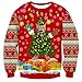 Fanient Weihnachtspullover für Herren Damen Ugly Weihnachts Sweatshirts Funny Weihnachtsbaum Katze Druck Pullover Weihnachtsfeier Sweatshirt L