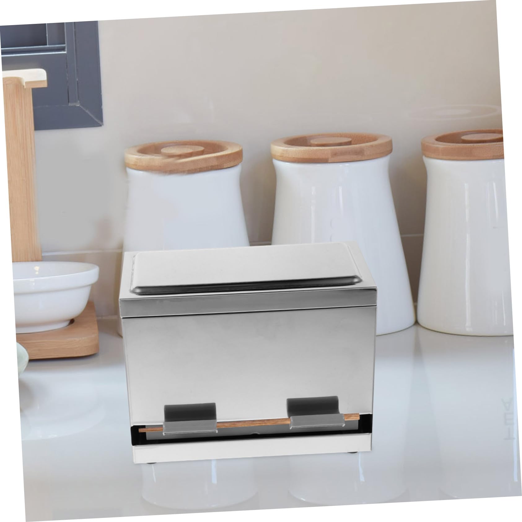 NUOBESTY Strohhalmspender mit Aufbewahrungsbox für Strohhalme und Essstäbchen Automatischer Strohhalmhalter aus Edelstahl Stiftespender fürs Klassenzimmer