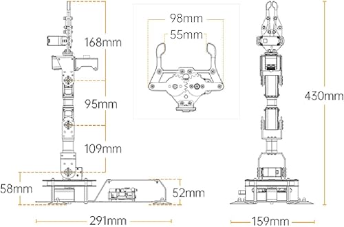 Miniatura 8 de LewanSoul Brazo robótico con Raspberry Pi CM4 4G Kit de robot ROS programación de código abierto FPV AI Vision 6DOFAxis Robot ArmPi, kit avanzado de