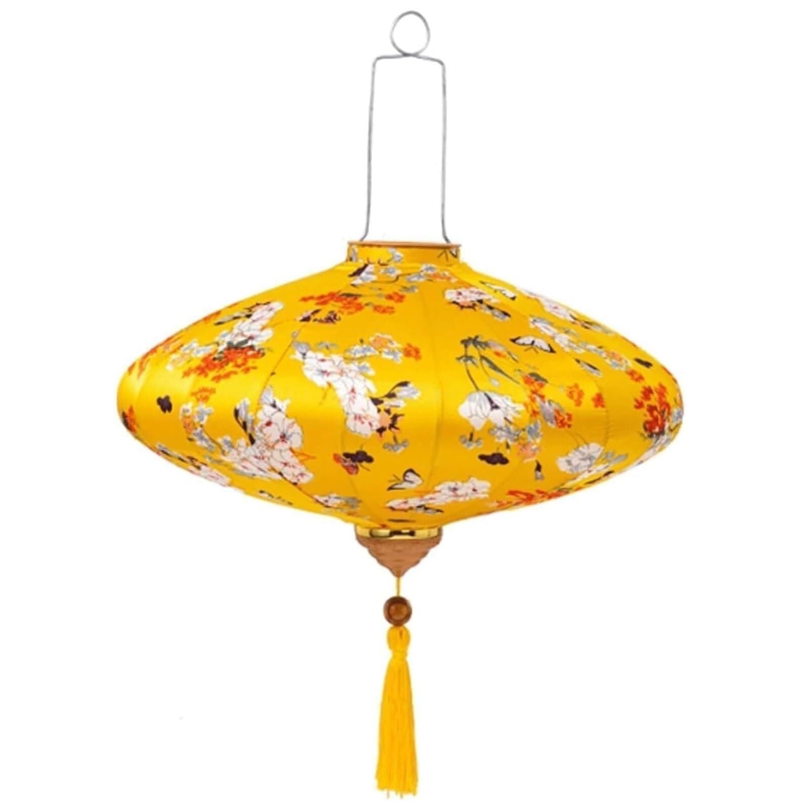 Lampion Chiński kwiatowy wzór latarni, tradycyjny wietnamski japoński jedwabny wiszący lampion do dekoracji domu, ogrodu, wesela i imprezy lantern(Geel,14inch)