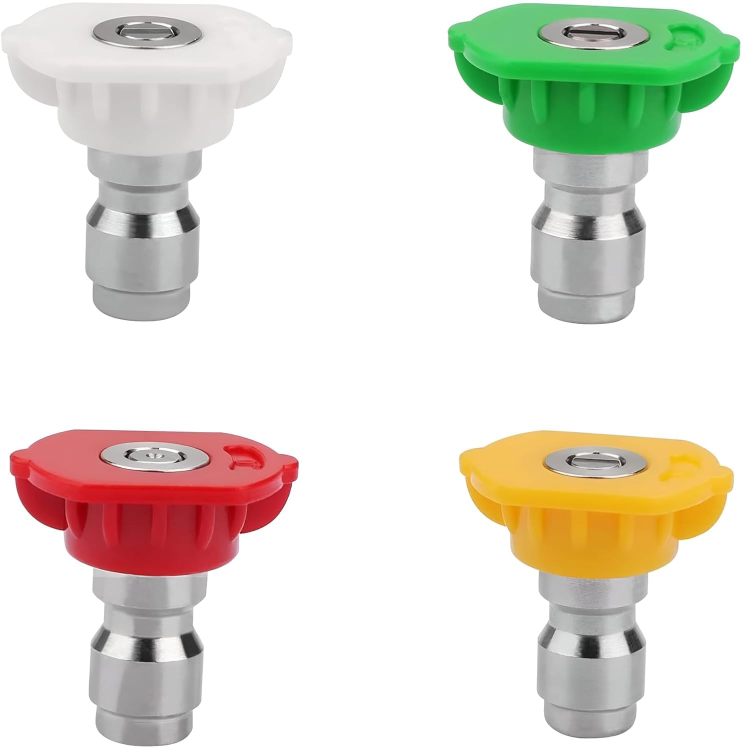 UNIESHINE Premium [Set of 4] 1/4-Inch Quick Connect Universal High Pressure Washer Nozzle Tips | 0°, 15°, 25°, 40° | 4350PSI | 300Bar