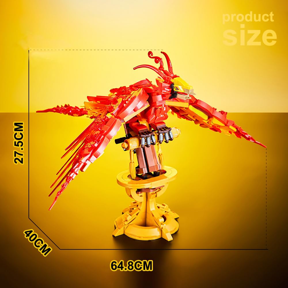 KeKeDuo Fire Phoenix Model Building Blocks Kit, Magical World