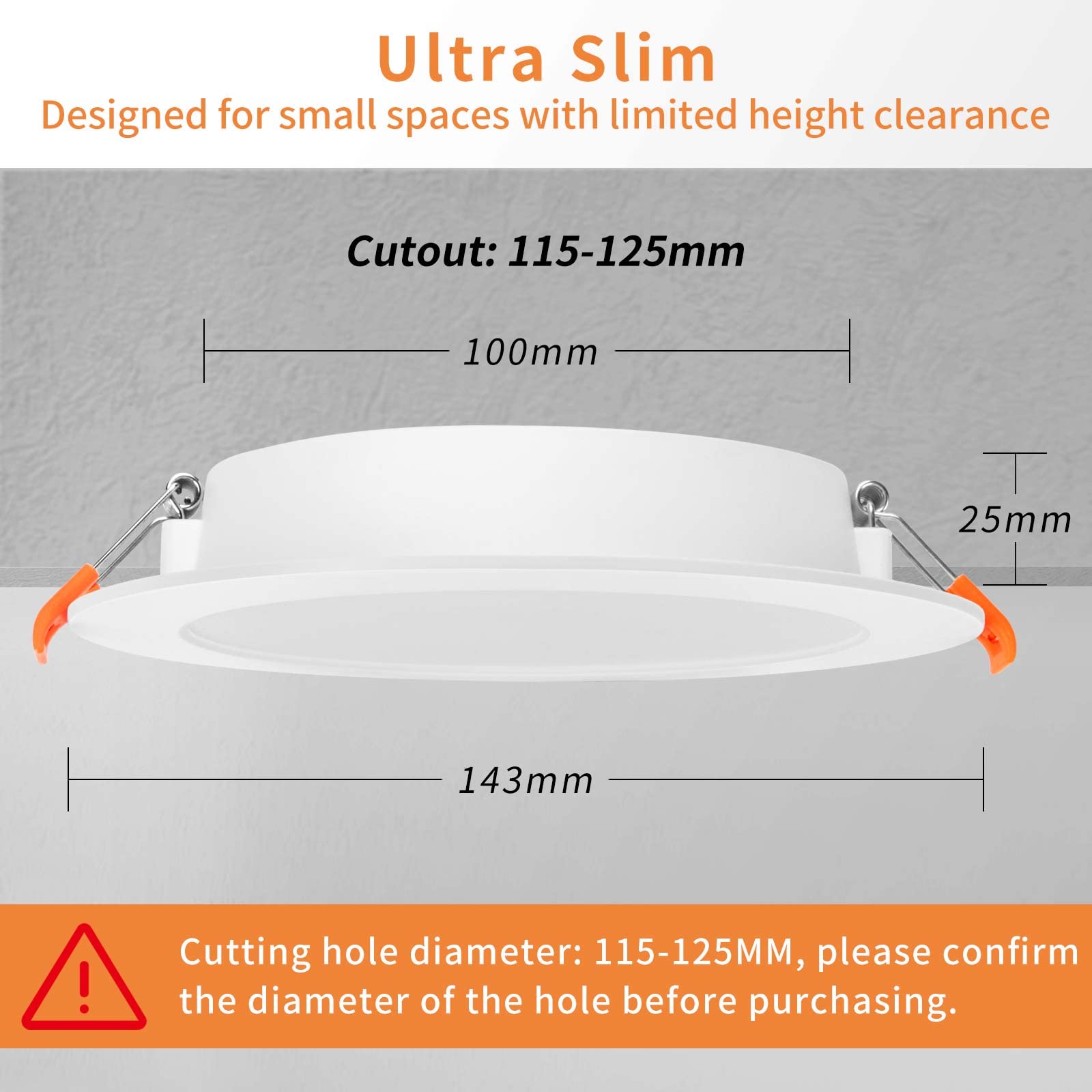 Tomosu Faretti LED da Incasso per Cartongesso Dimmerabili, 10W 1000LM, Luce Naturale 4000K, Faretto led incasso IP44, Ultrasottili 25mm, Diametro Foro Ø115 - Ø125mm, AC 220-240V, Set di 20