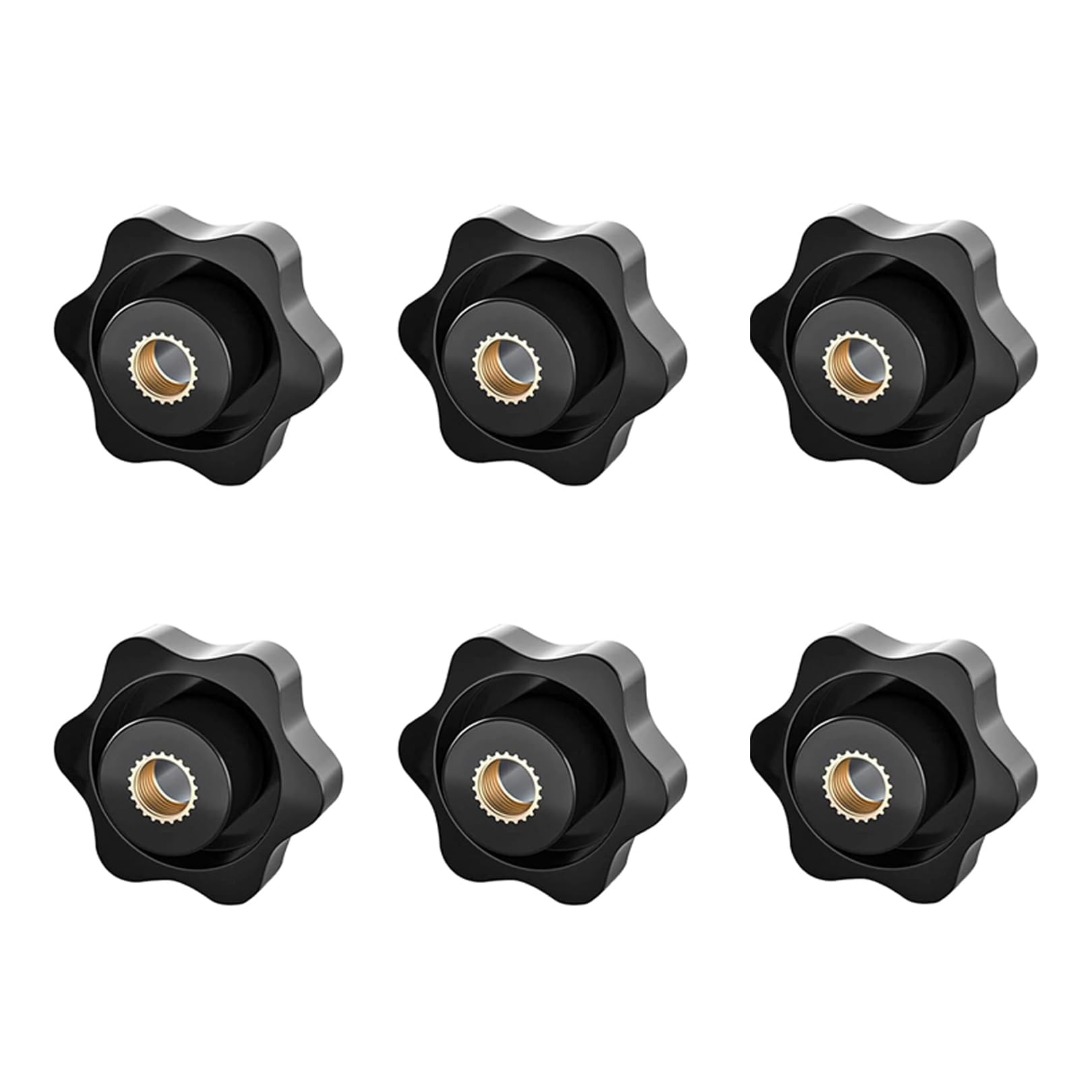6 pezzi Manopole Stella,Manopola Forma di Stella in Plastica,Dado del Pomolo Stella M8,Bloccaggio Passante Testa Esagonale Filettata Femmina per Meccanica,Ventilatori,Cassetti di Armadietti,Microscopi