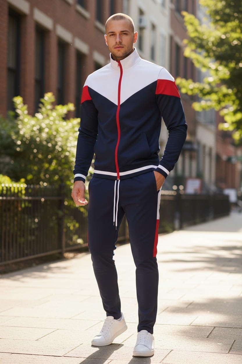 SCREENSHOT-TRACK JACKET Mens Urban Hip Hop Premium Track Jacket - Slim Fit Side Taping Sportswear Urbanwear Streetwear Top - Image 2