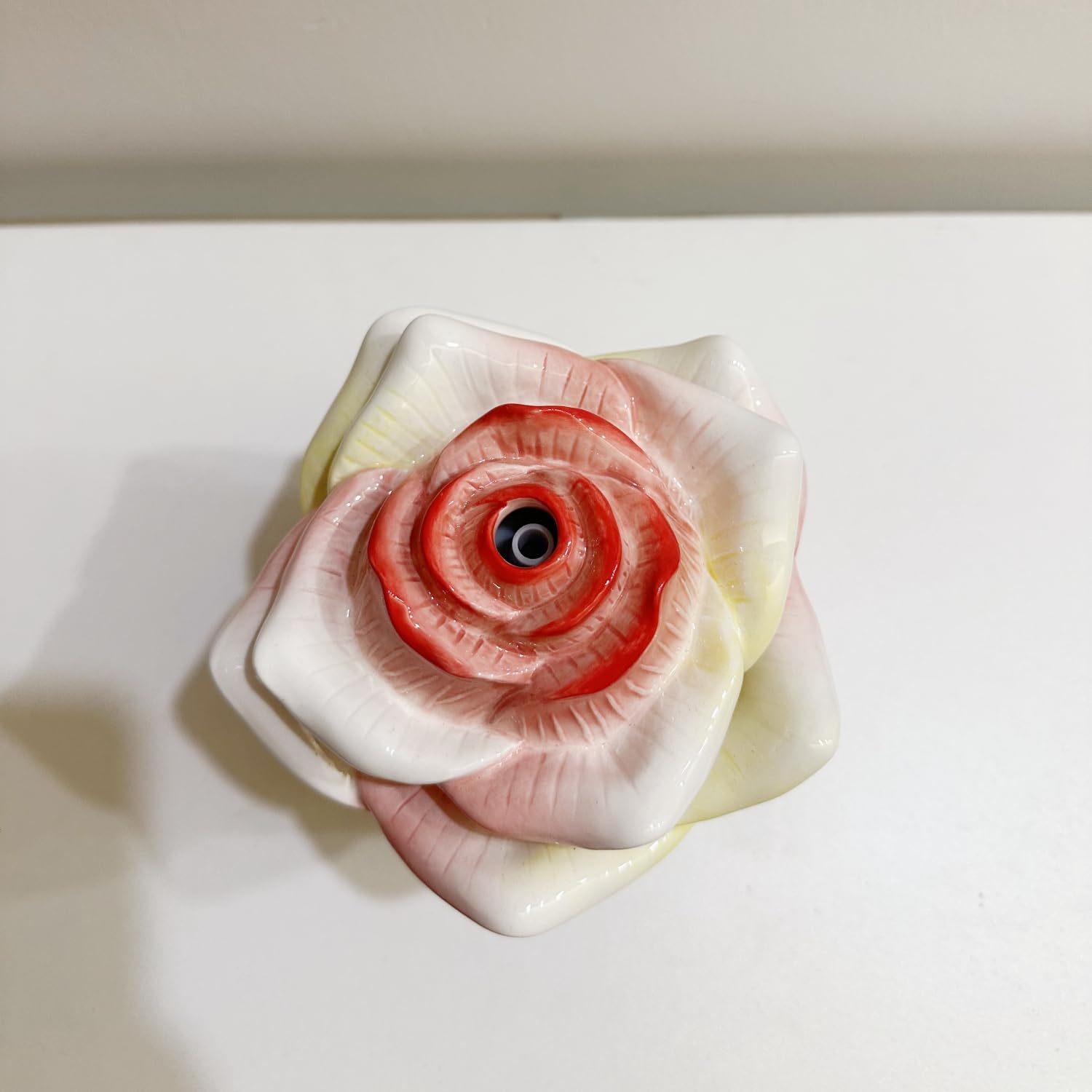 Diffusore di oli essenziali in ceramica dipinta a mano, 80 ml, timer con luci notturne e funzione di spegnimento automatico, umidificatore per casa e ufficio (champagne)