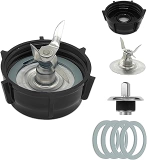 for Oster Blender Replacement Parts Blender Ice Crusher Blade with Jar Base Cap,Coupling Stud Slinger Pin and 4 Rubber O Ring Sealing Ring Gasket,for Aspas Para Licuadora Oster Osterizer Blender Blade