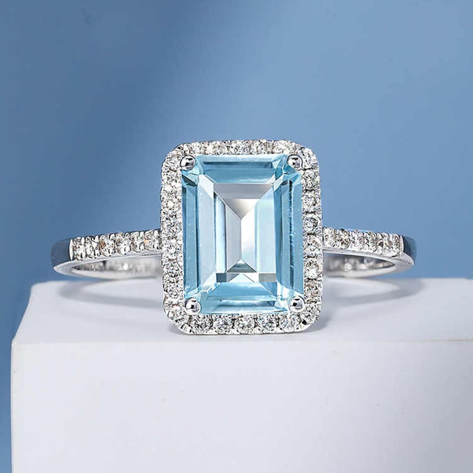 Obrączki ślubne Białe złoto damskie 18 Kt 750, kwiat i 4 szczęki owalne z 1,1 ct rubinem i diamentem, damskie srebrne czerwone pierścionki zaręczynowe, rozmiar 11 (51 mm)