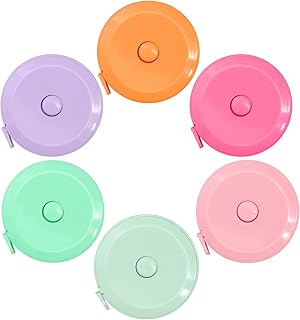6 Pack Tape Measure Measuring Tape for Body Measurements, Retractable Small Mini Soft Sewing Fabric Cloth Waist Tape Measure Body Measuring Tape, 150cm/60inch