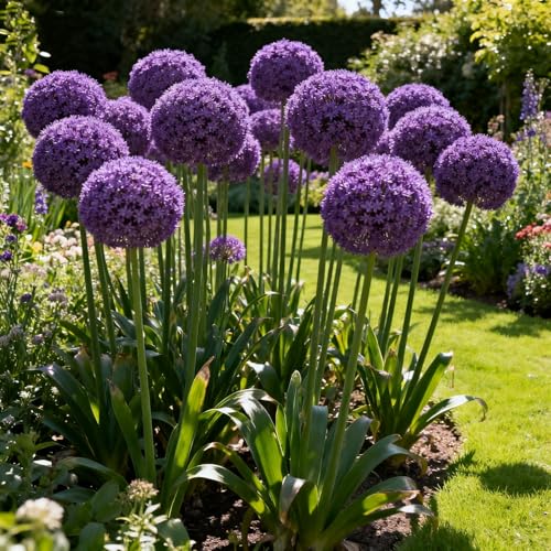 Giant Allium for Planting Now UK Perennial Hardy Easy Plant-Professional for Beautiful Garden Displays-4bulbs-B