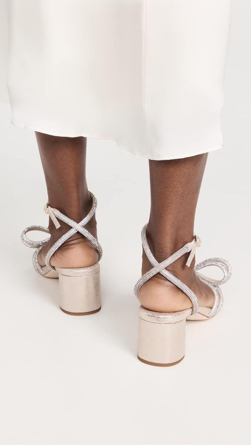 Loeffler Randall Women's Mikel Leather Bow Mid-Heel Sandals - Image 4