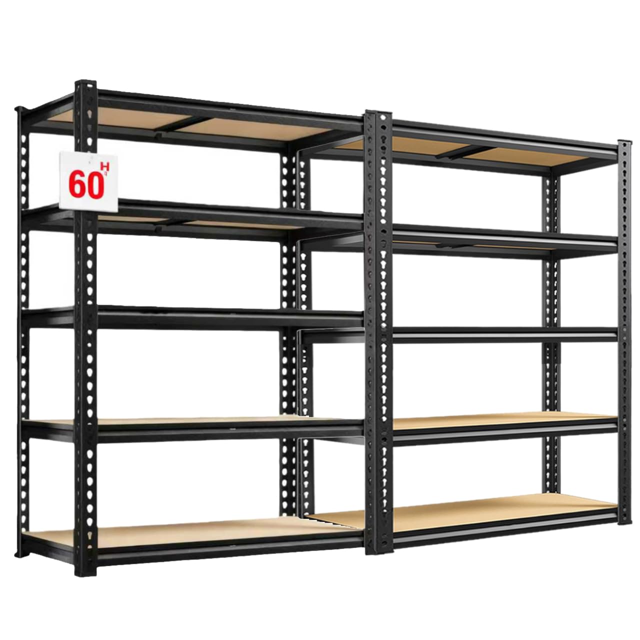 ZEUKMXOO 5-Tier Heavy Duty Garage Shelving 2-Pack